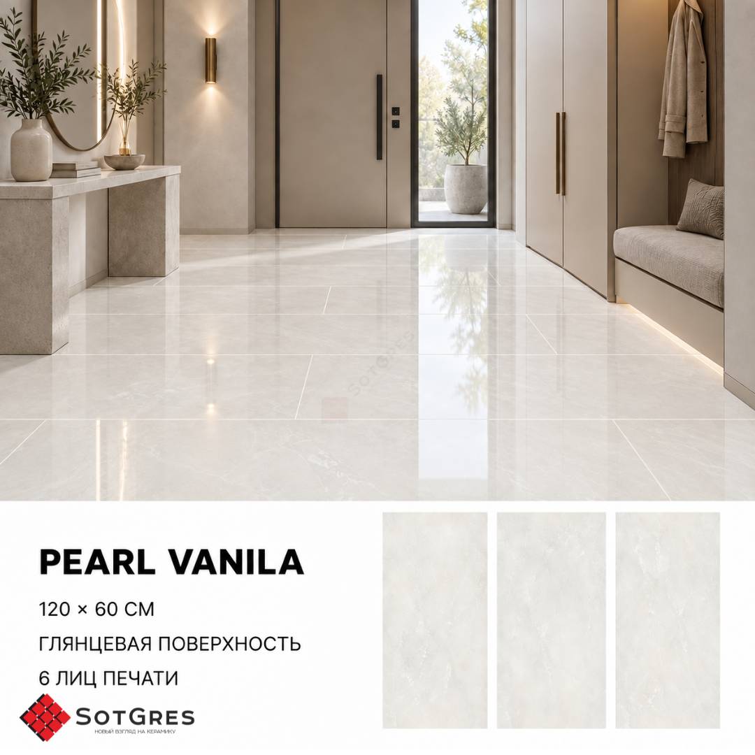 PEARL VANILA GLOSSY/60х120/глянцевый керамический гранит