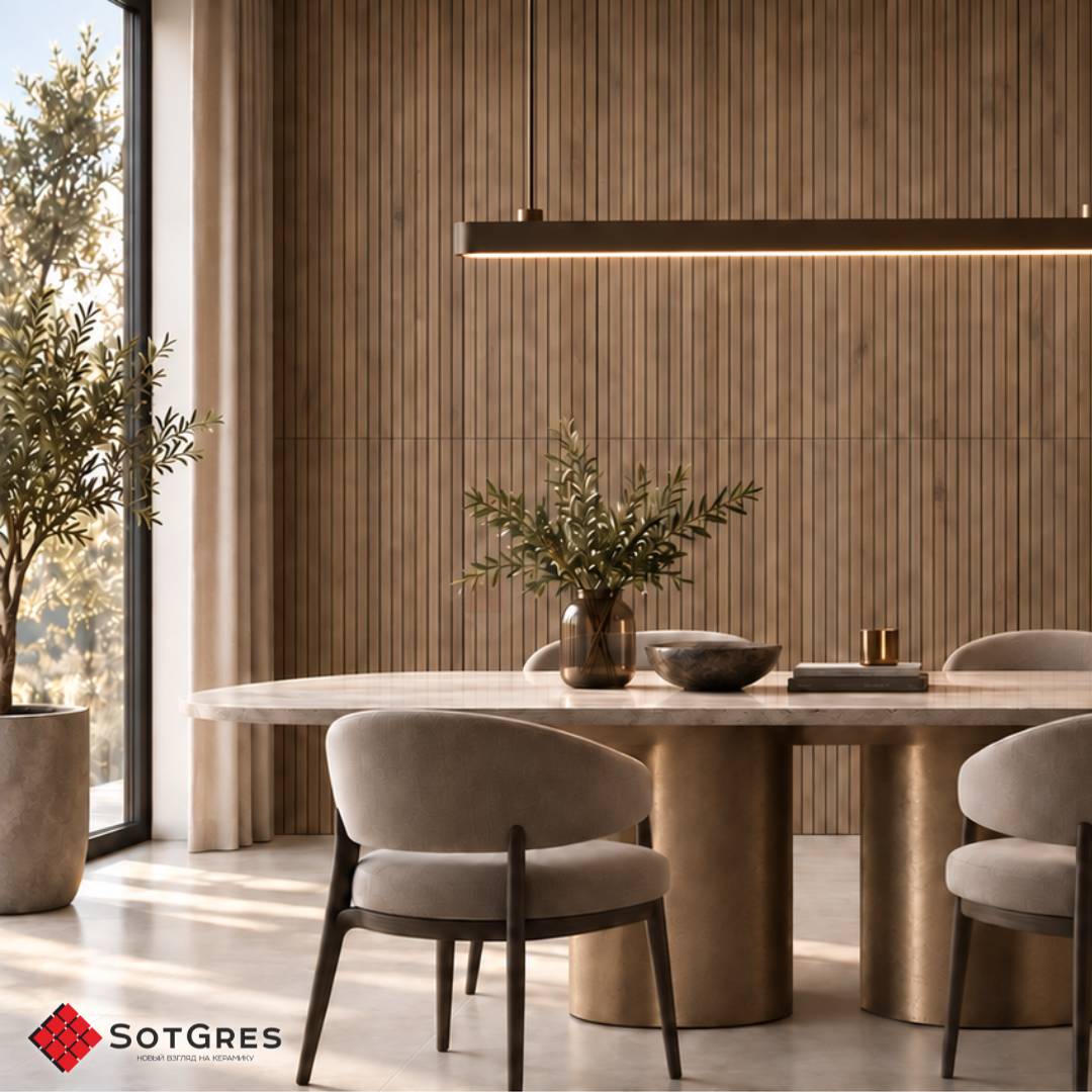 ОLMО WOOD NOGUT - STRIPE/60х120/матовый керамический гранит