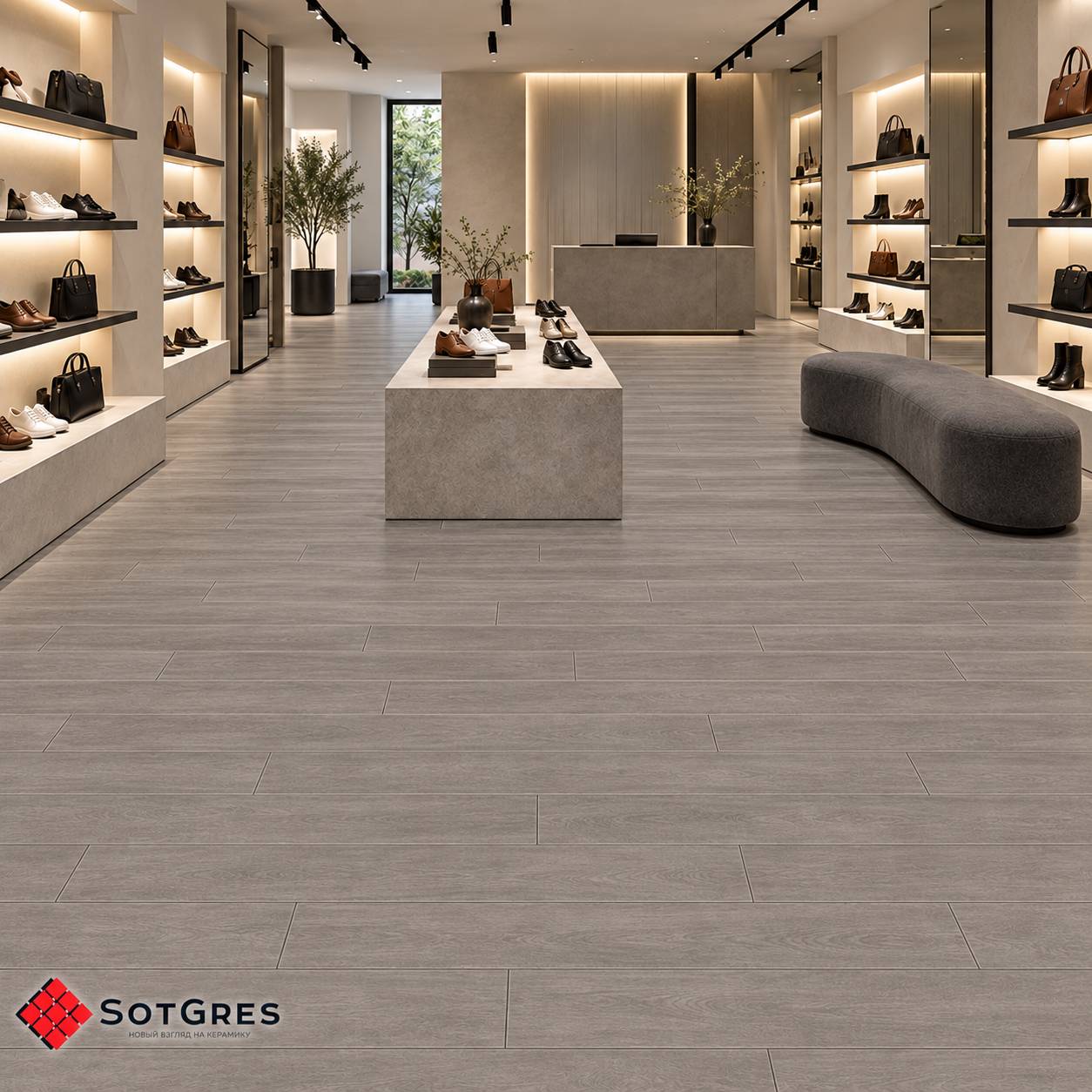 STUCCO GREY/20х120/матовый керамический гранит