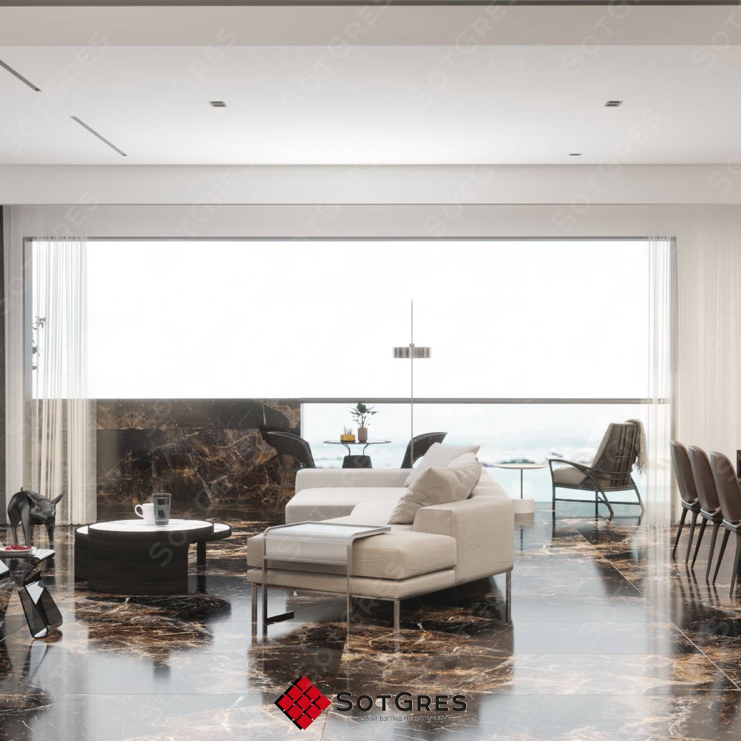 REGAL CAFFE MOKA /80х160/ глянцевый черно-коричневый керамический гранит под оникс с двойной полировкой