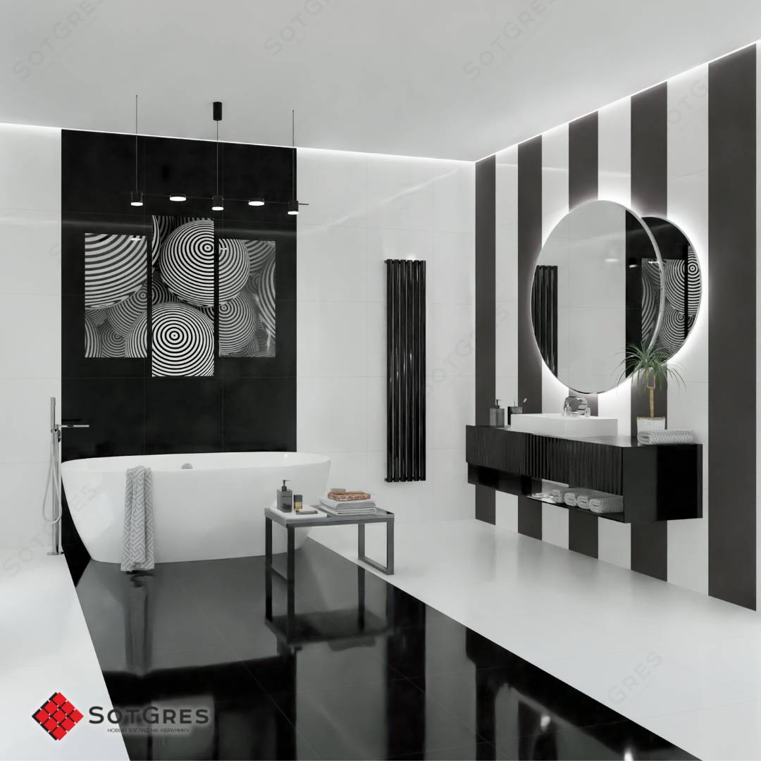 BLACK /60х60/ глянцевый черный керамический гранит с устойчивой глазурью