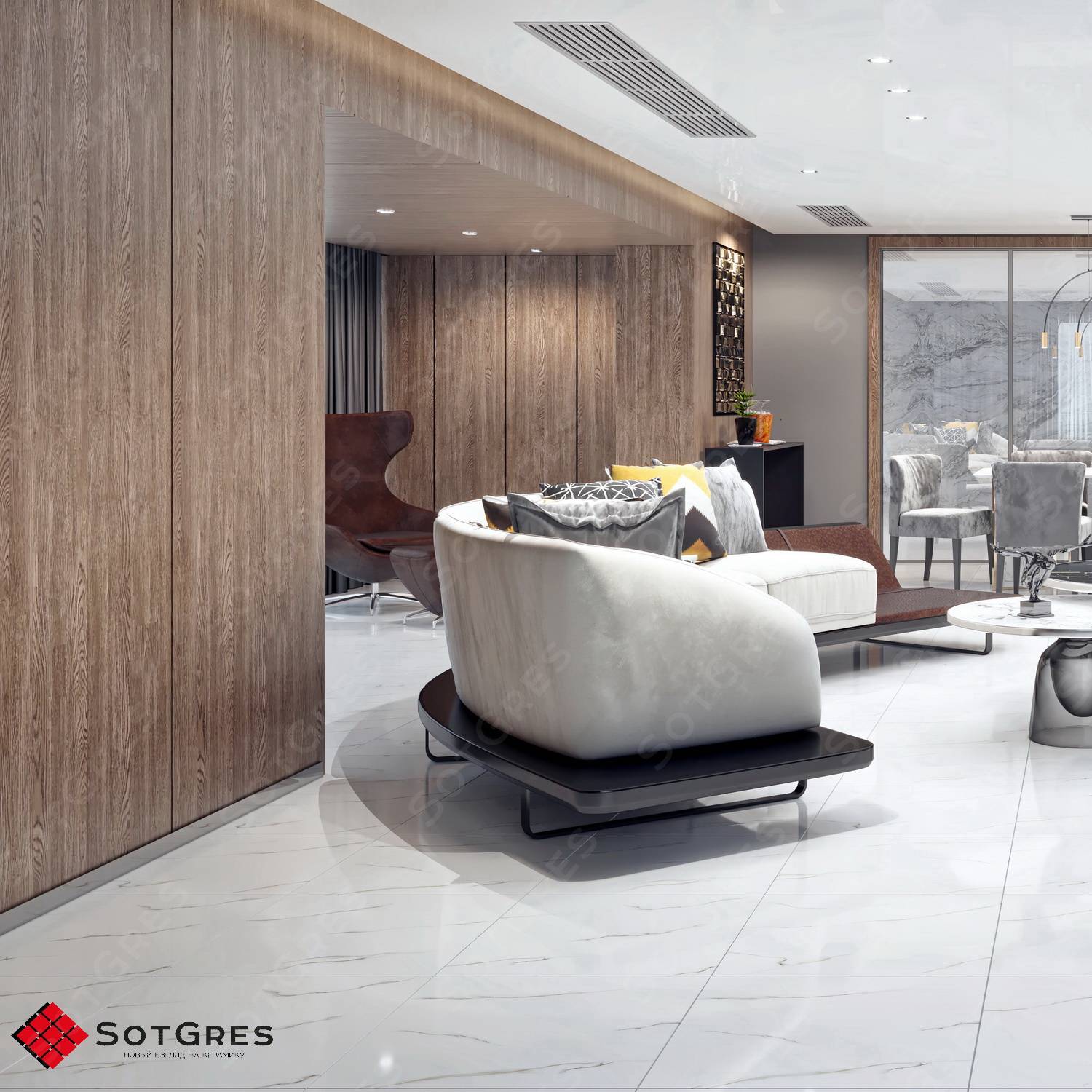 UNIQUE STATUARIO/60х60/глянцевый керамический гранит