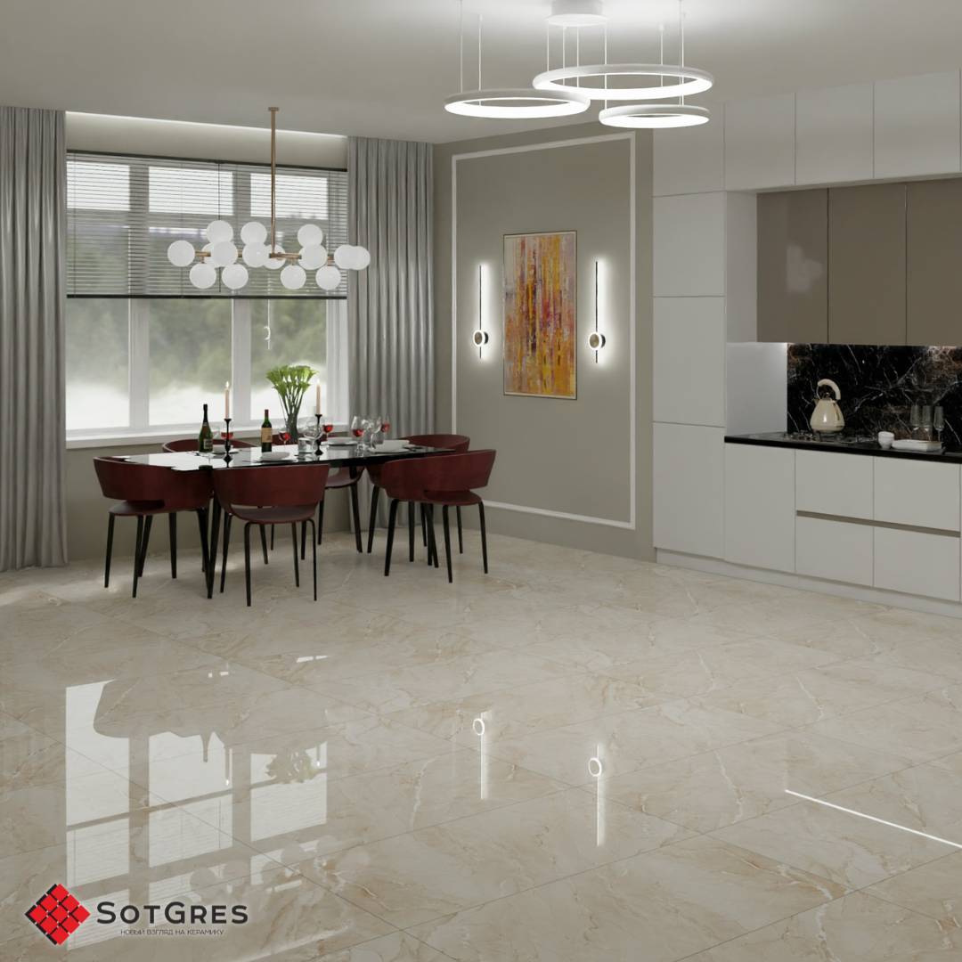 DESERT BEIGE /120х60 /глянцевый бежевый керамический гранит