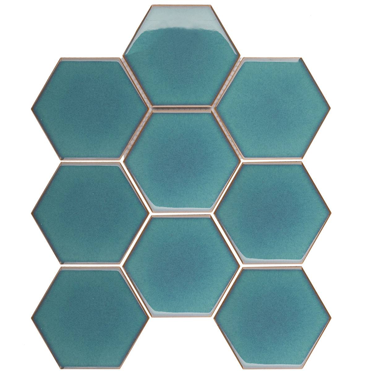Hexagon big Green Glossy (JJFQ80071) керамическая мозаика 256х295х6