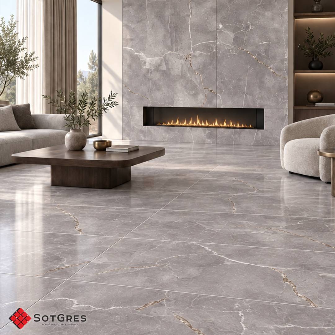LEGACIUM CINEREA/60х120/интенсивный блеск матовый керамический гранит
