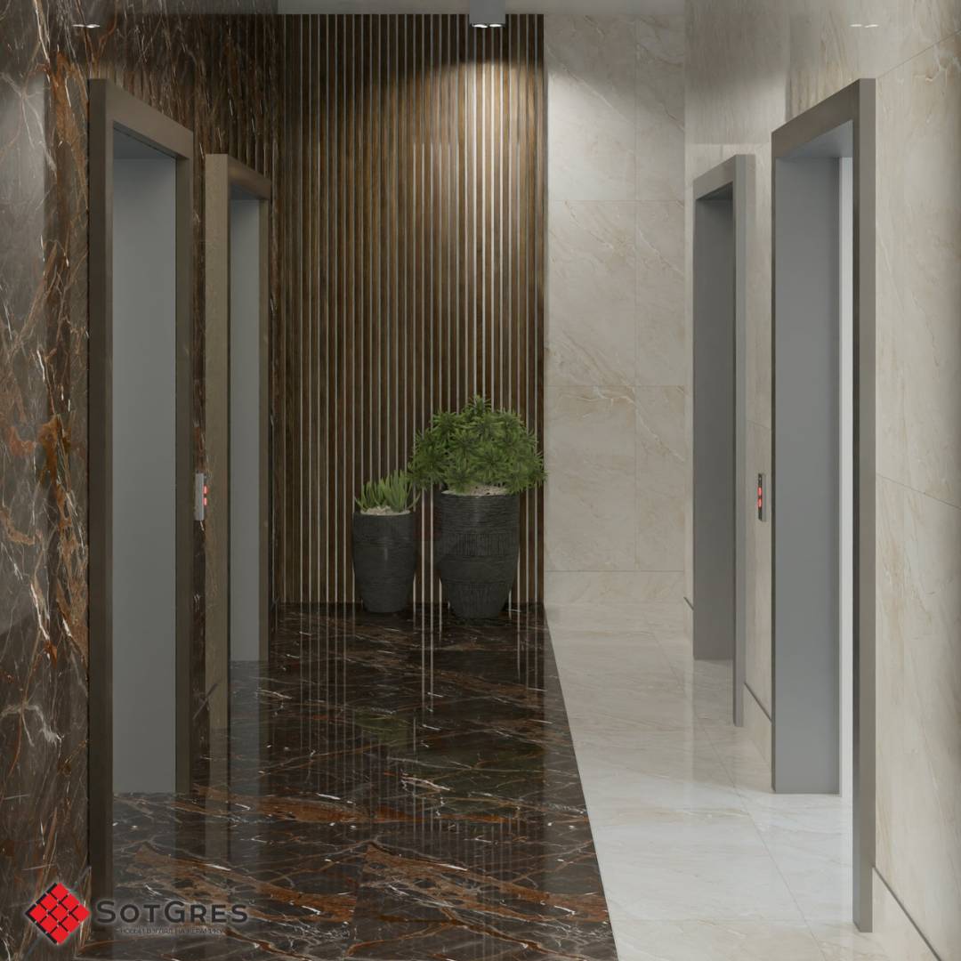 REGAL ESTRADA /80х160/ глянцевый коричневый керамический гранит под оникс с двойной полировкой 