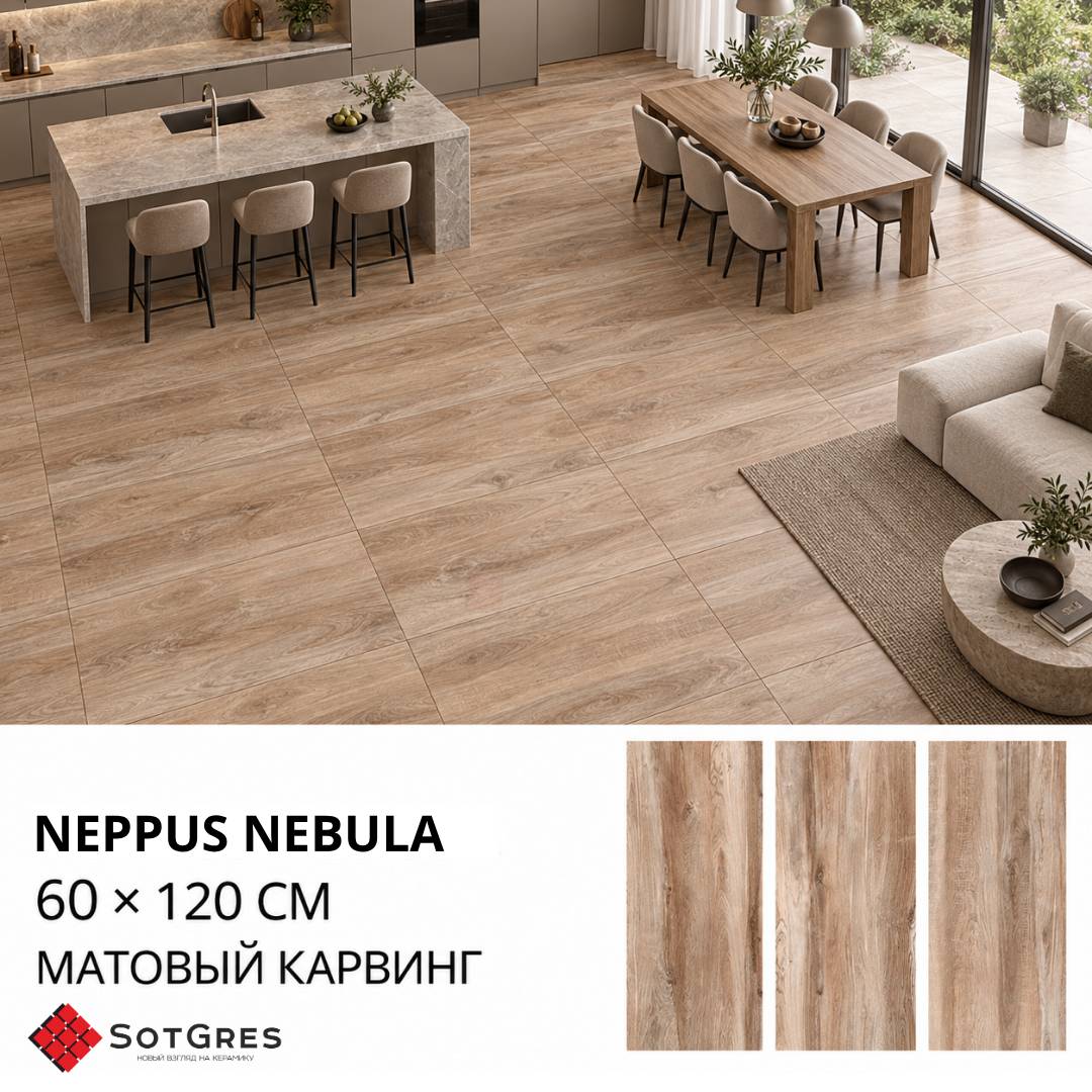 NEPPUS NEBULA/60х120/карвинг матовый керамический гранит