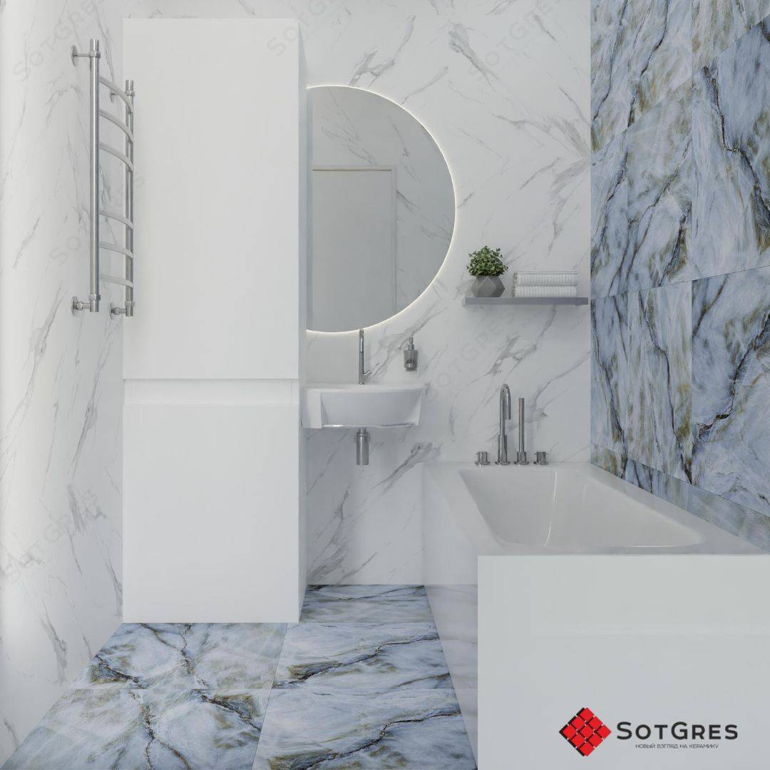 CAUCASION FURU-HG /60х60/ глянцевый сине-голубой керамический гранит с двойной полировкой