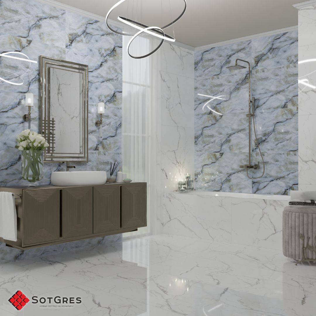 CAUCASION FURU BIG HG /60х120/ глянцевый сине-голубой керамический гранит с двойной полировкой