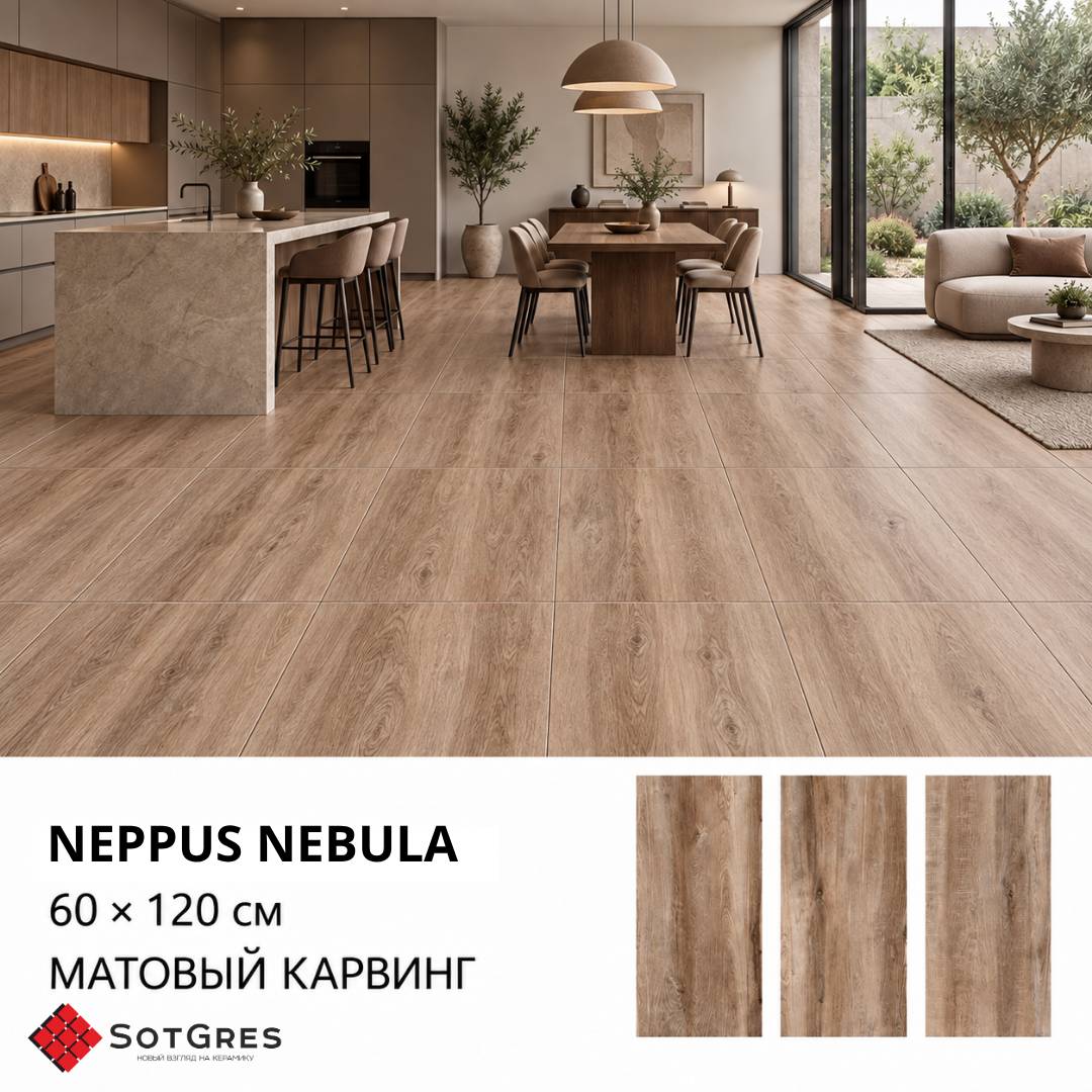 NEPPUS NEBULA/60х120/карвинг матовый керамический гранит