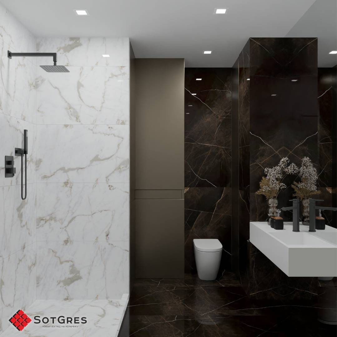 MODERN STATUARIO /120х60/ глянцевый белый керамический гранит под мрамор