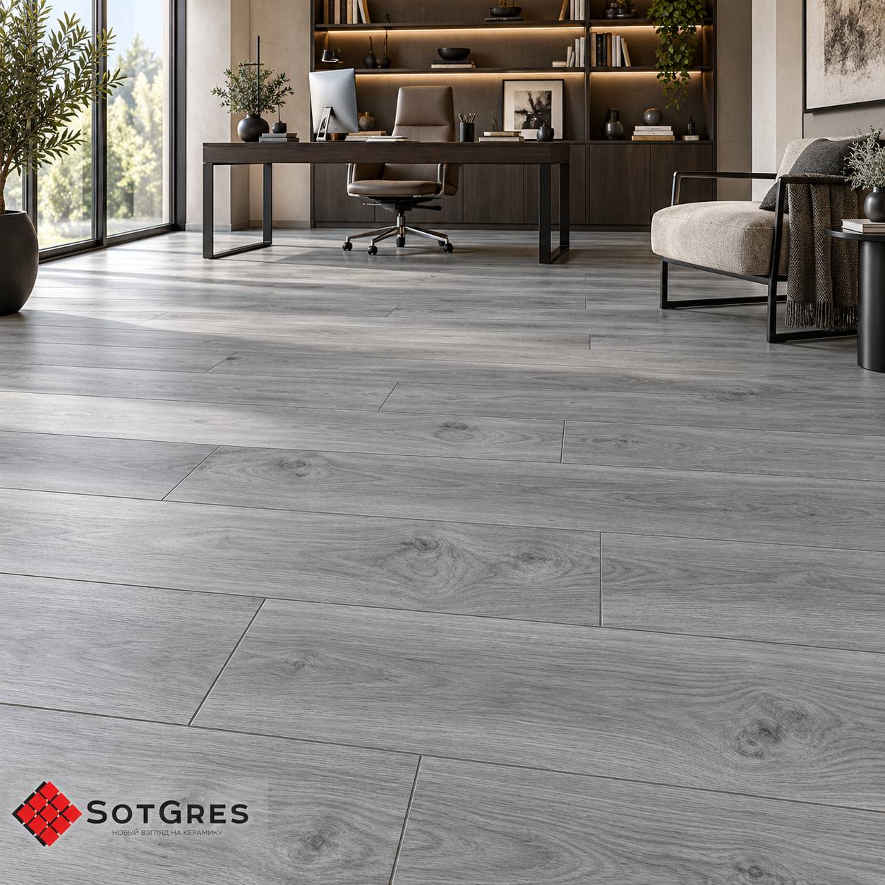 AXIAL WOOD GREY/20х120/матовый керамический гранит
