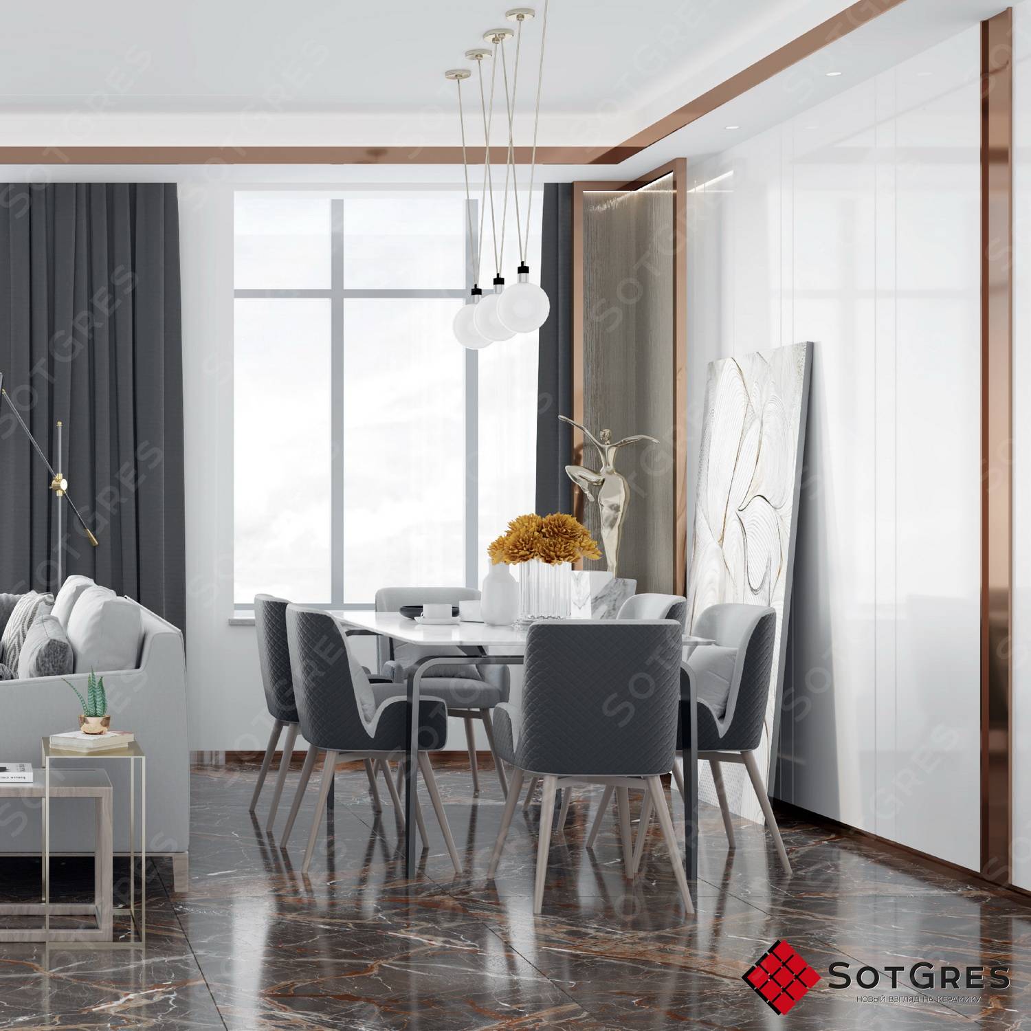 REGAL ESTRADA /80х160/ глянцевый коричневый керамический гранит под оникс с двойной полировкой 