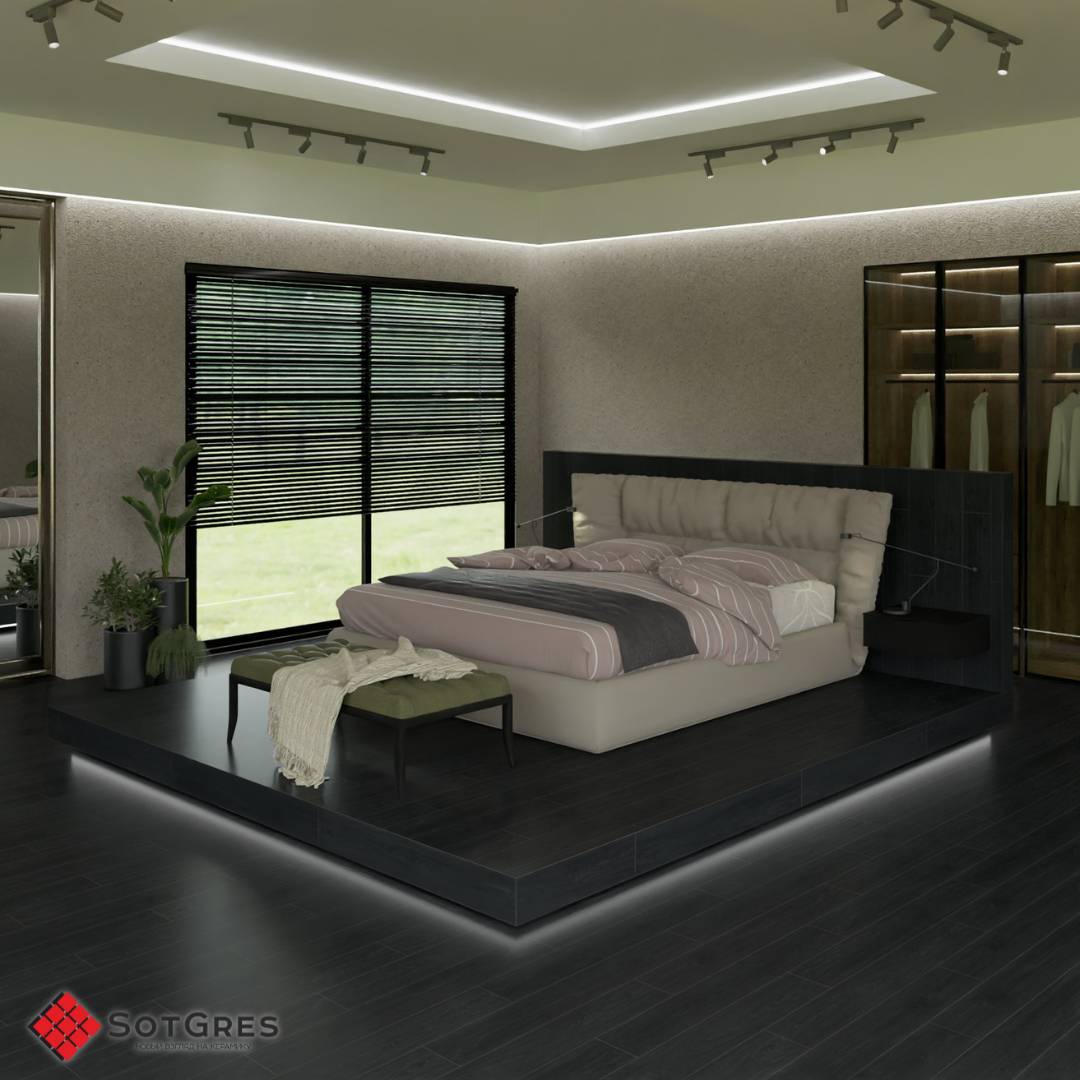 OBSIDIAN NOIR ELEGANCE /178х1220/ напольное покрытие SPC дуб карибская ночь. Сердцевина доски - твердый полимер.