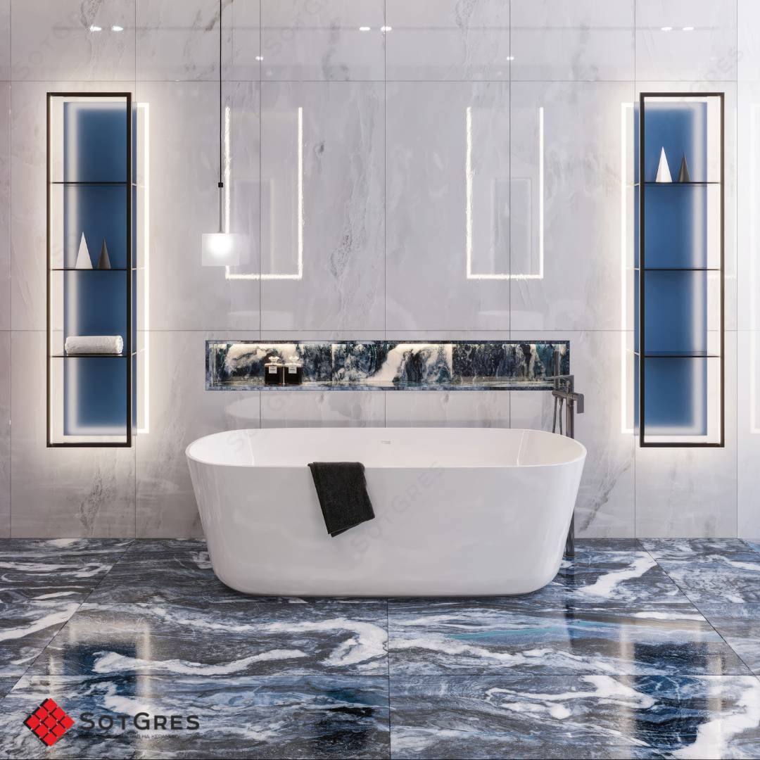 ANTARCTIC /120х60/ глянцевый глубокий синий керамический гранит с двойной полировкой