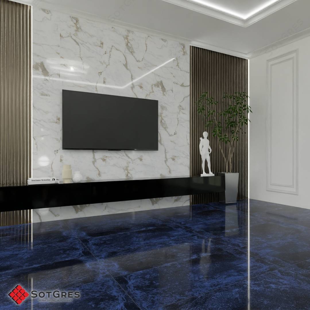 BELLIZA BLUE HG /120х60/ глянцевый темно-синий керамический гранит с двойной полировкой