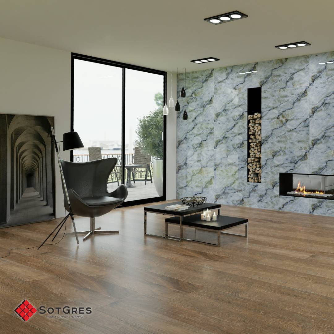 CAUCASION FURU BIG HG /60х120/ глянцевый сине-голубой керамический гранит с двойной полировкой