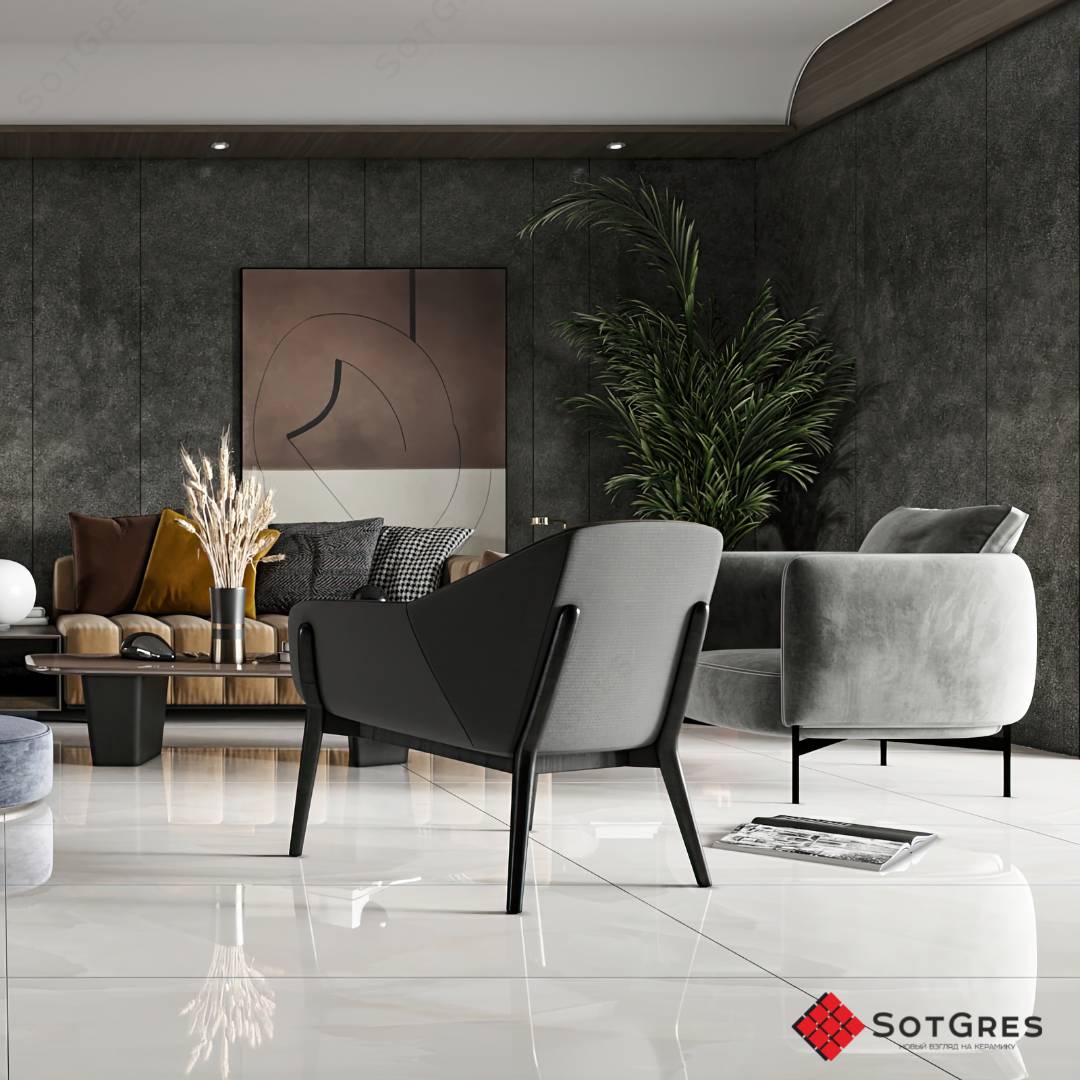 CLOUDY NATURAL /120х60/ глянцевый мягкий бежевый керамический гранит под оникс