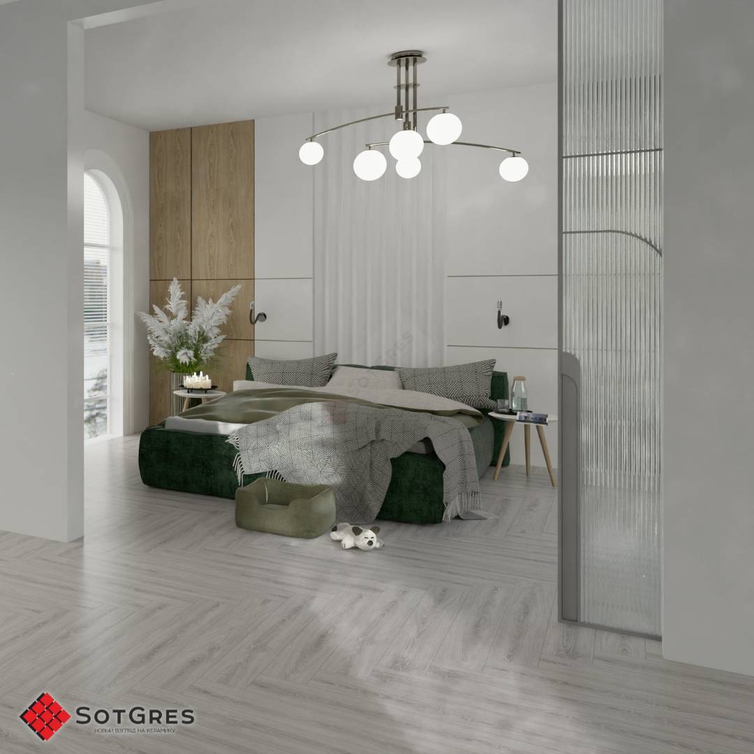 GRANITE MAJESTY /178х1220/ напольное покрытие SPC дуб беленый. Сердцевина доски - твердый полимер.